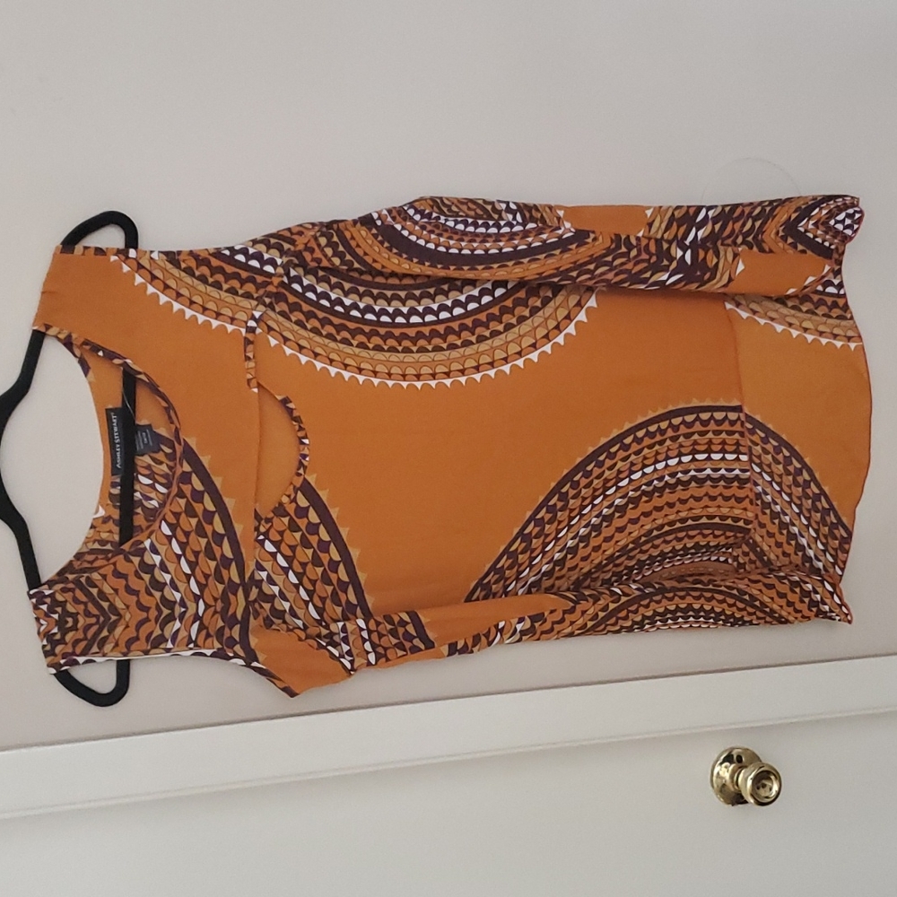 Orange Sleeveless Abstract Tunic